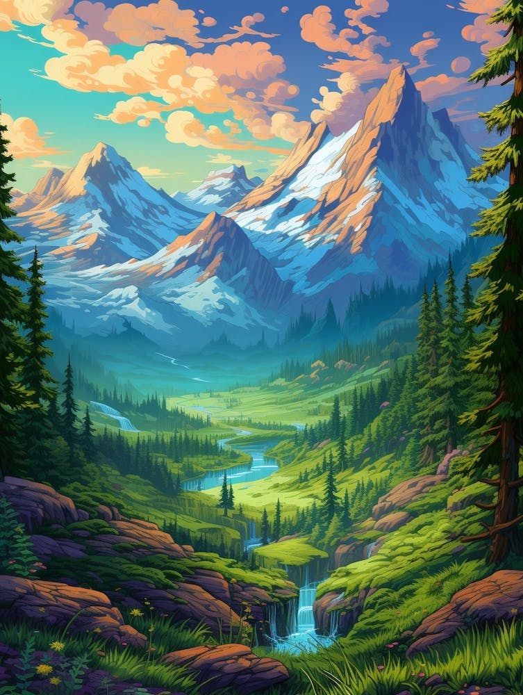 Mountainscape Pixel Art 3