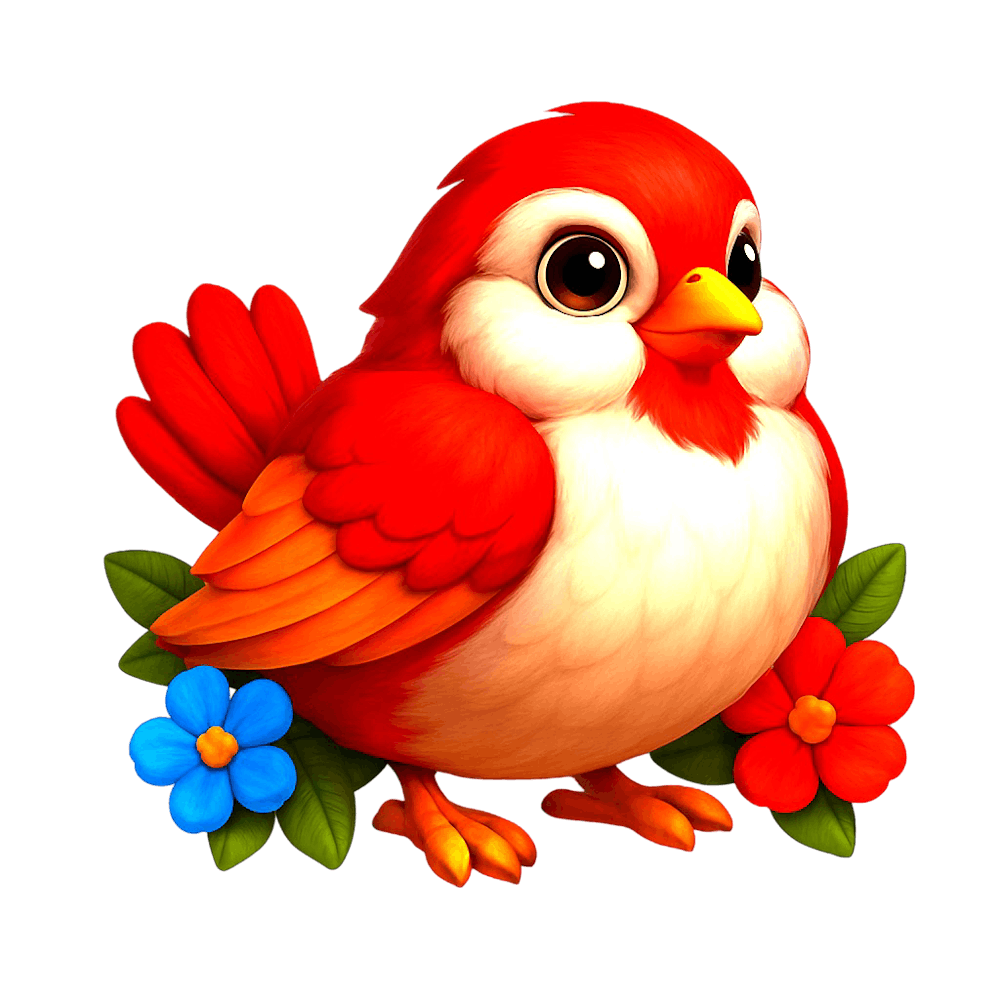 Bird With Flowers