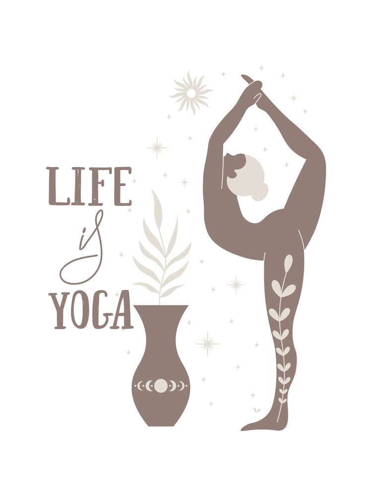 LIFE is YOGA | Yoga, Life, Wellness, Mindfulness, Balance, Calm, Meditation, Silhouette, Minimalism, Nude, Harmony, Peace