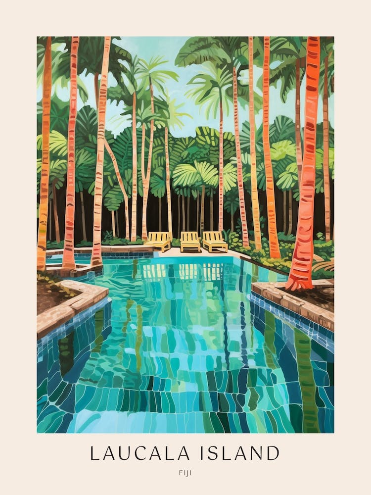 Laucala Island, Fiji 1 Midcentury Modern Pool Poster