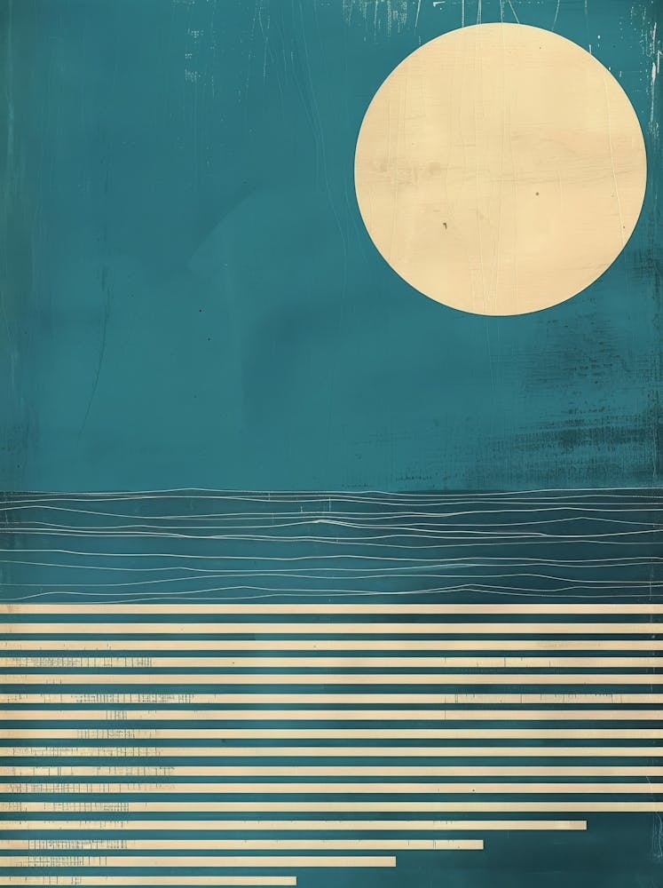 Moon Over The Ocean Canvas Print