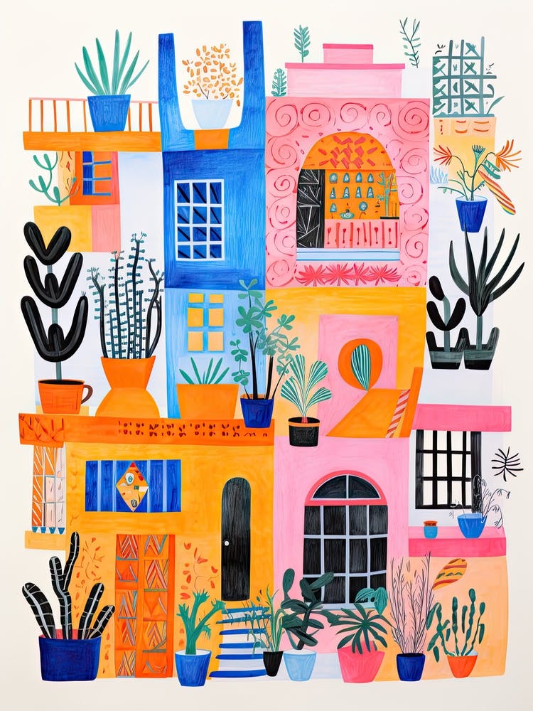 A House In Cairo, Abstract Risograph Style 2