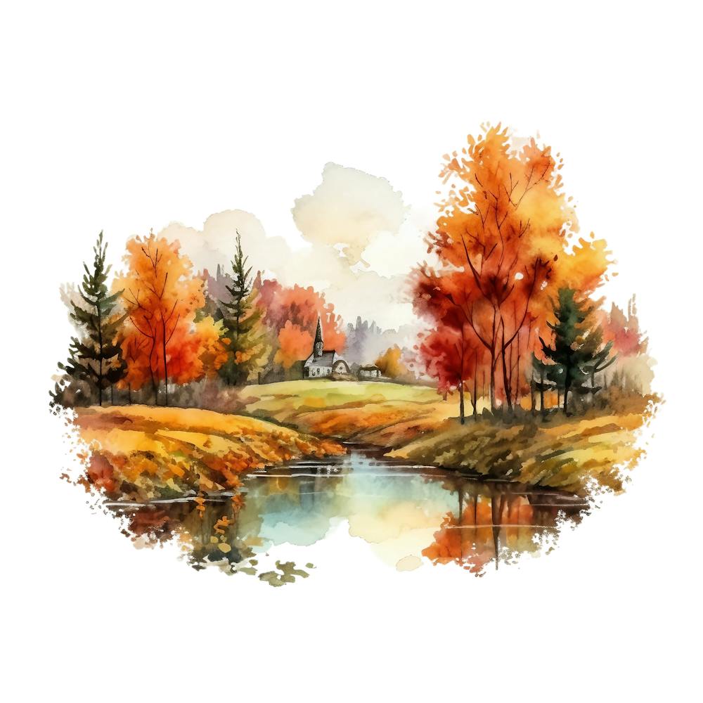 Aquarell Herbstlandschaft 32