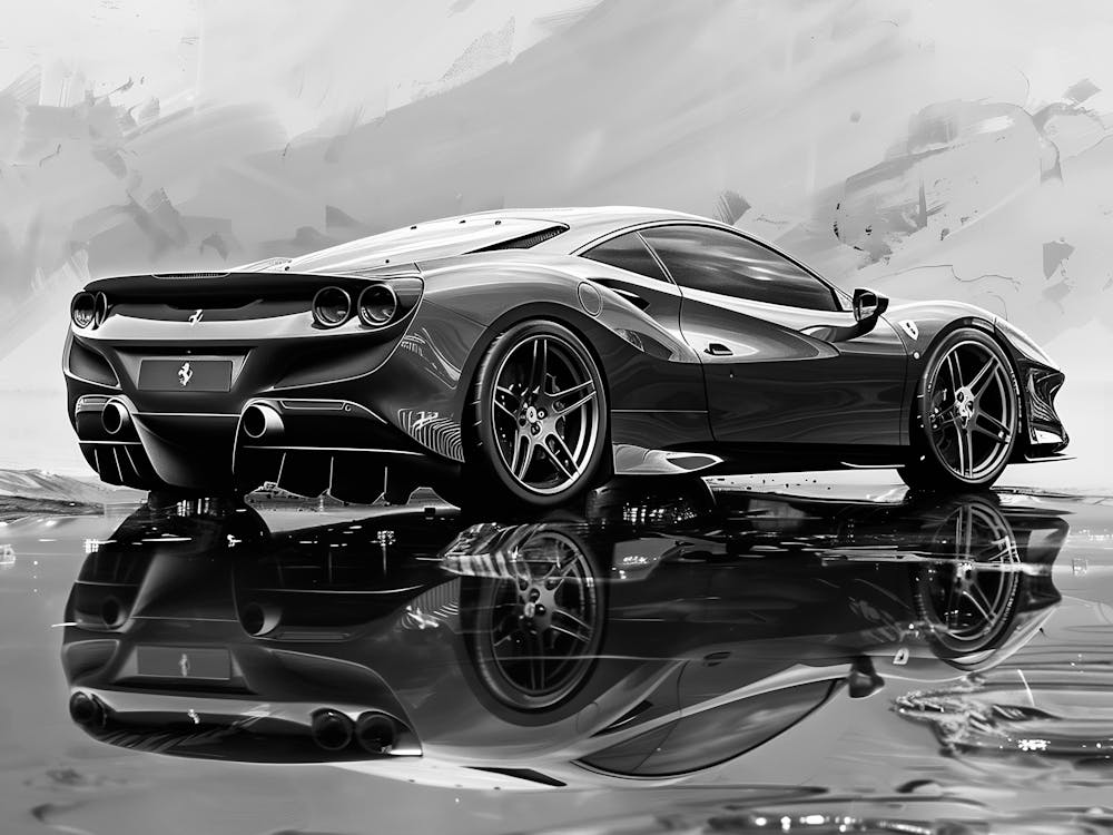 Black And White Ferrari 1