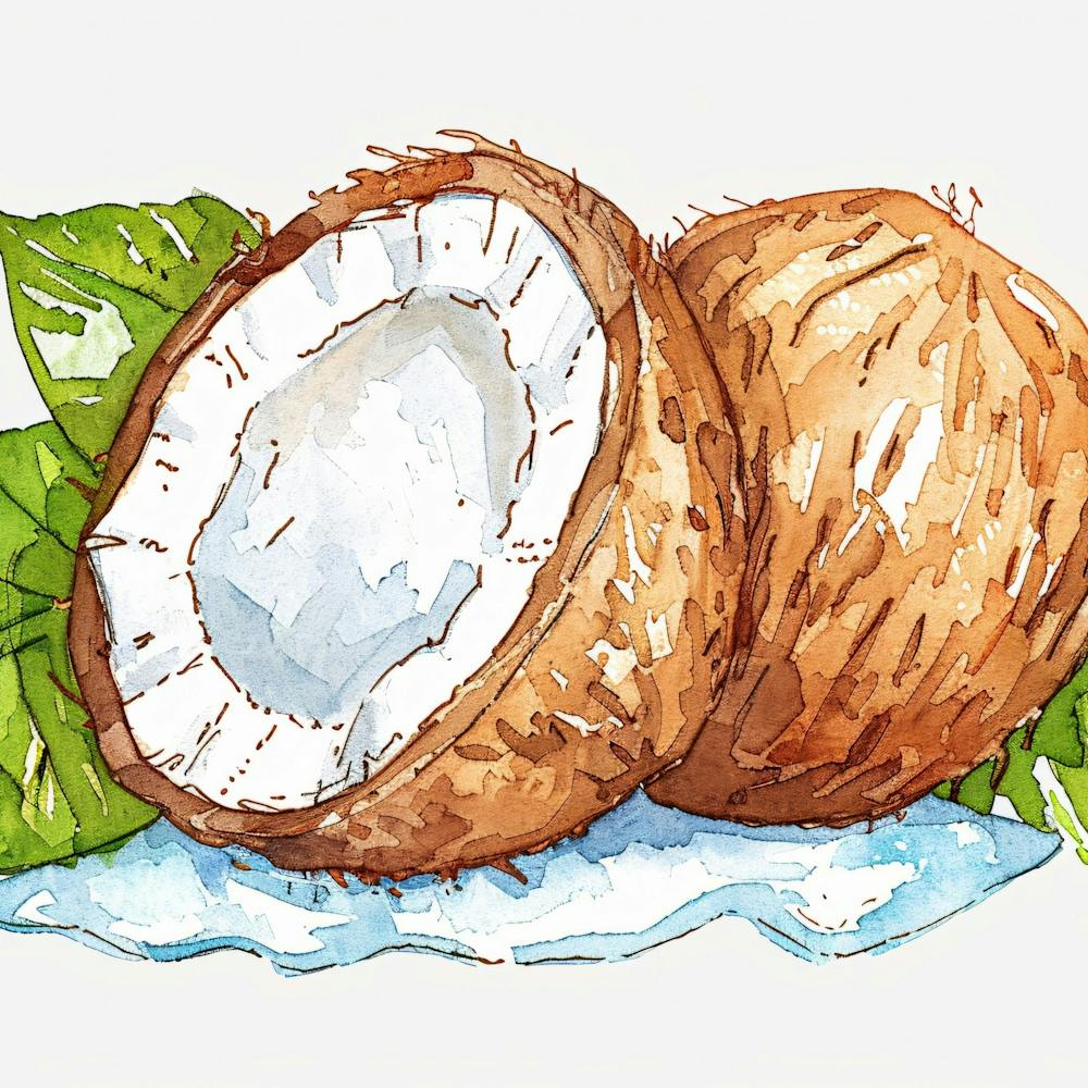 Noix de Coco et Feuilles