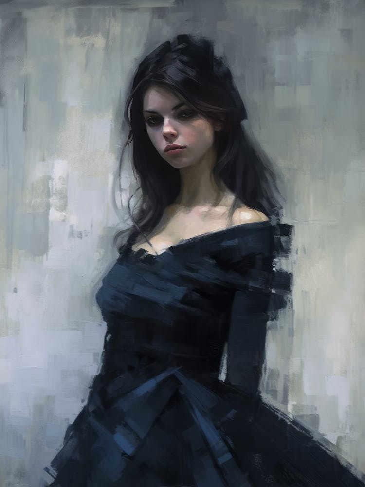 Woman In Black Dress
