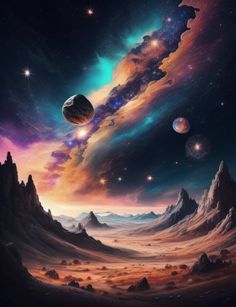 Space Landscape With Planets