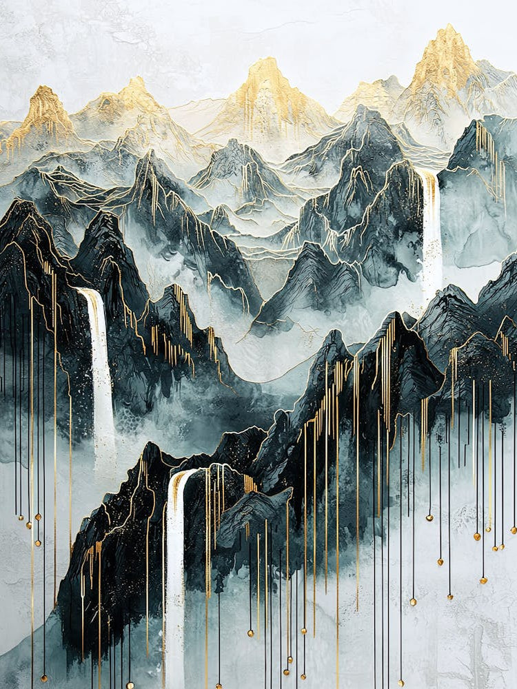 Alps Gold Peaks Liquid Geometry