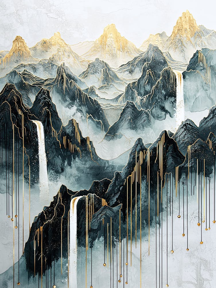 Alps Gold Peaks Liquid Geometry