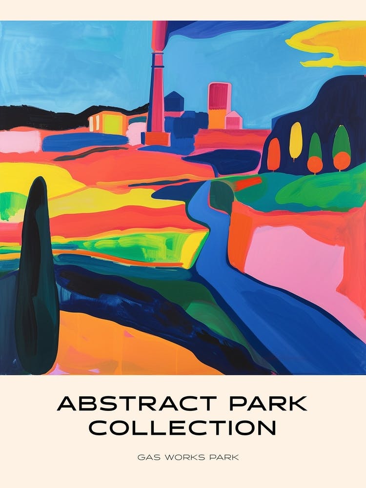 Abstract Park Collection Poster Gas Works Park Seattle 2