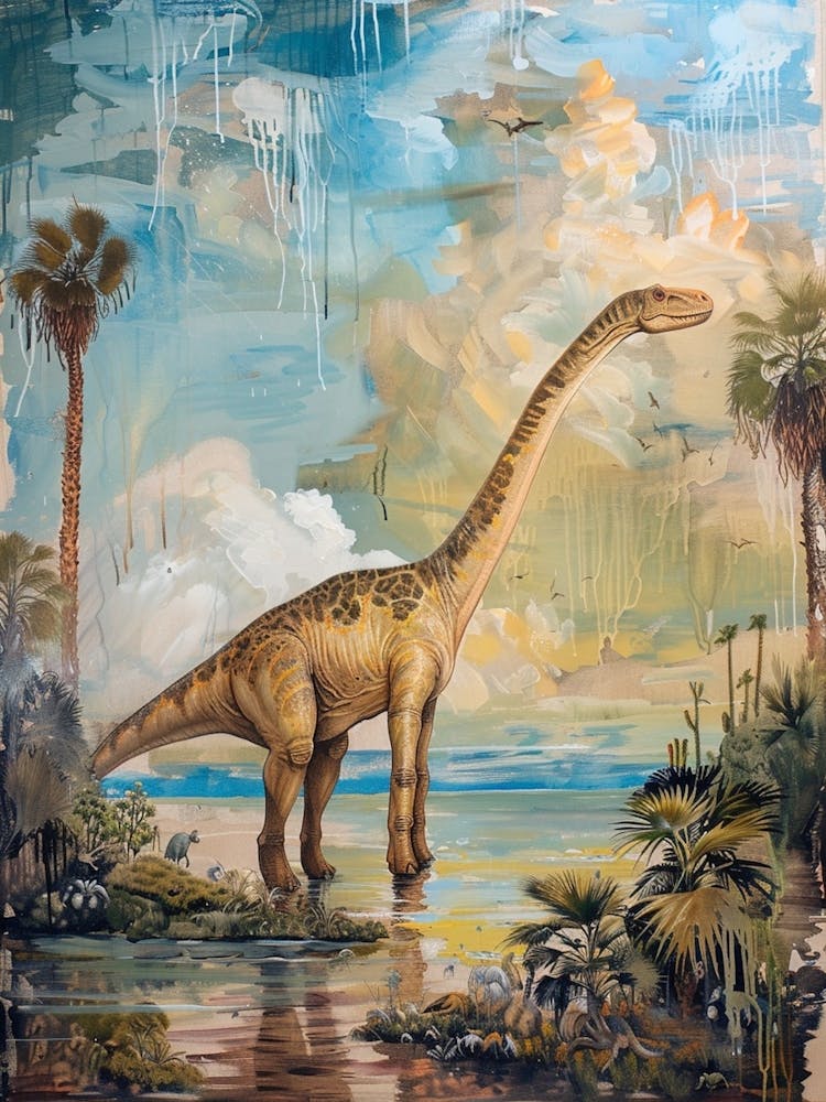 Dinosaur By The Sea Painting 3