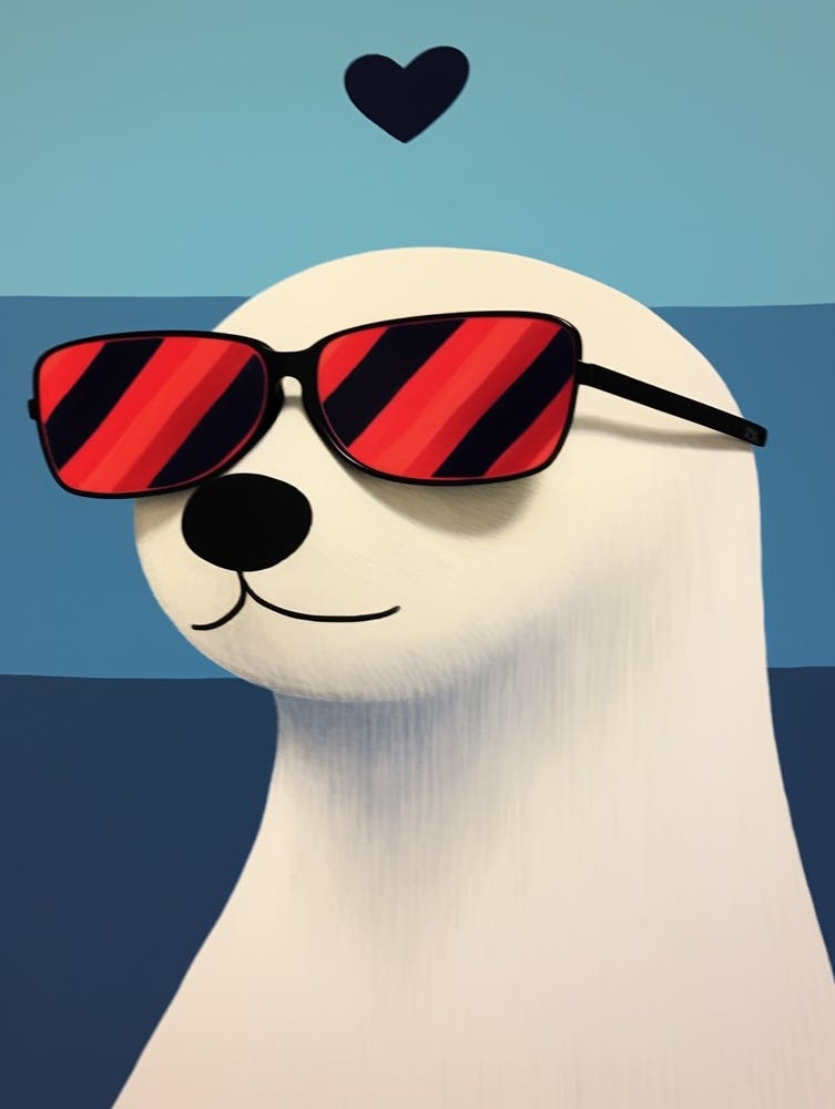 Little Harp Seal Wearing Sunglasses