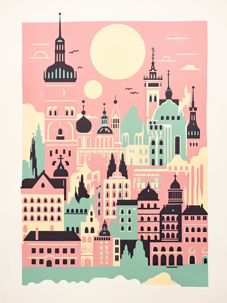 Stockholm In Risograph Style 1