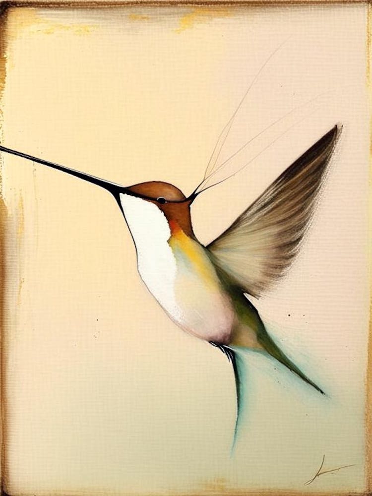 Hummingbird Symbol Abstract Painting
