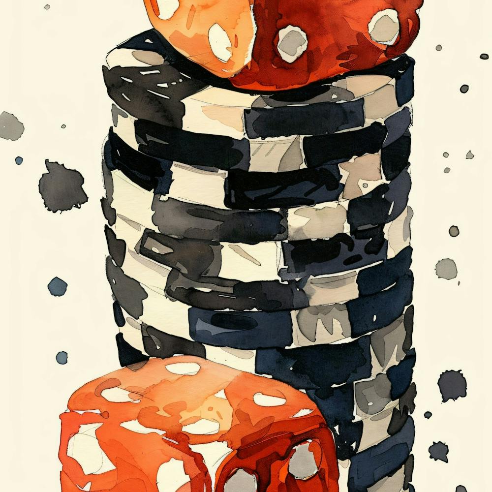 Watercolor Of Poker Chips