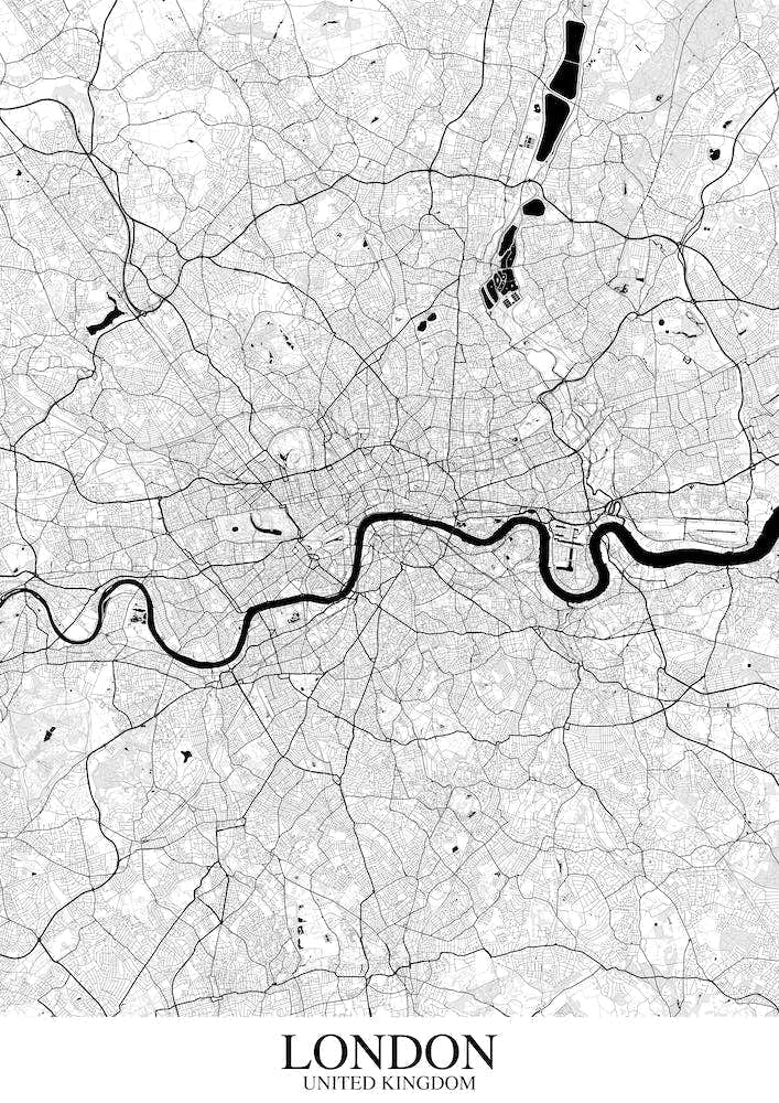 London White Black Map
