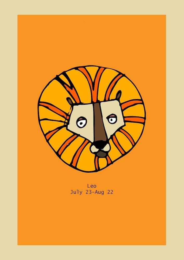 Retro Zodiac Leo Rectangular