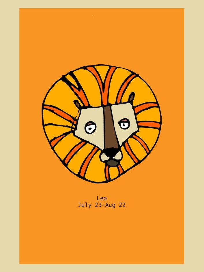 Retro Zodiac Leo Rectangular