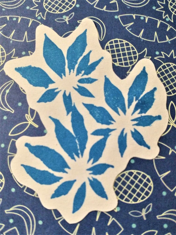 Blue Leaf Sticker