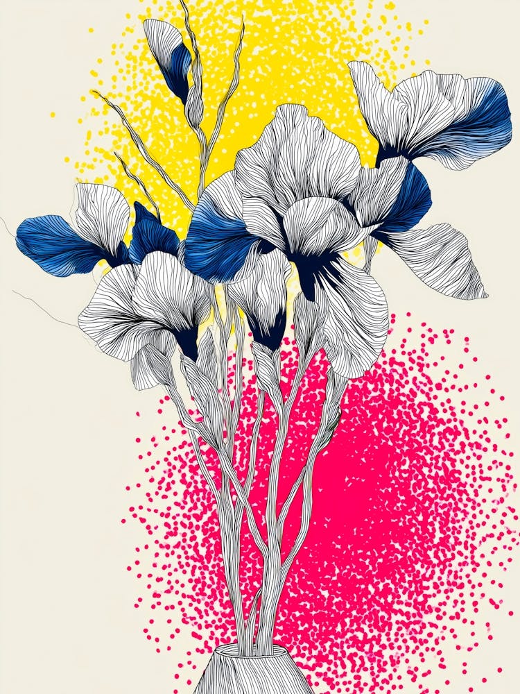 Iris in einer Vase Natur-Blumenkunst