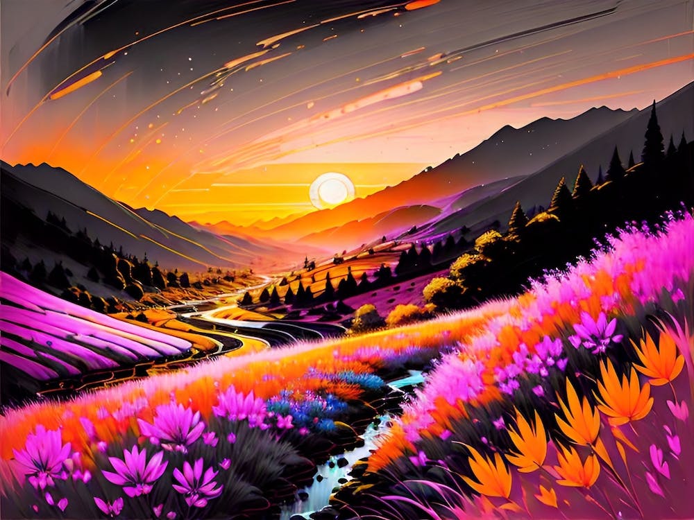 Sunset In The Mountains 2
