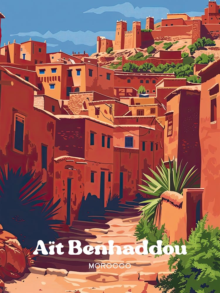 Ait Benhaddou Morocco Ighrem Digital Travel Art