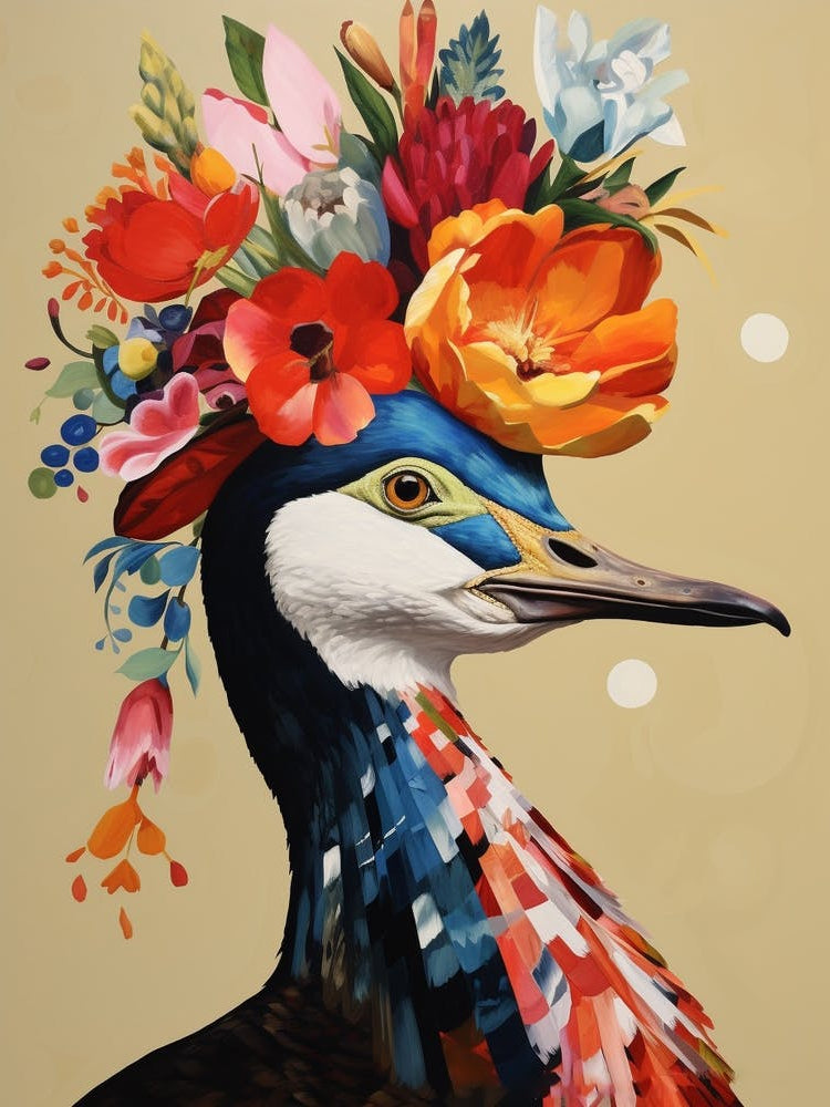 Bird With A Flower Crown Canvasback 4