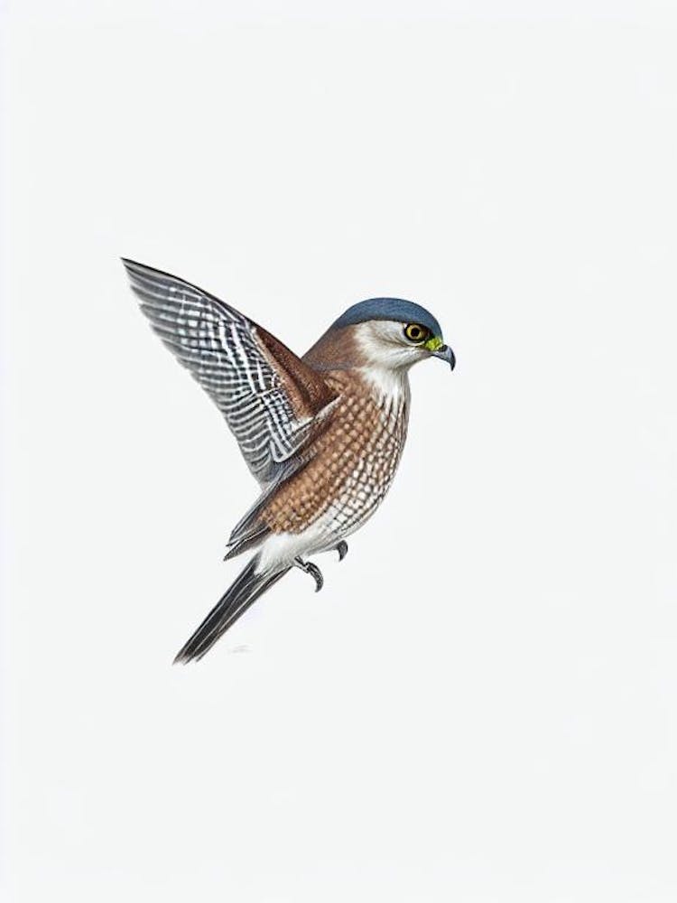 Eurasian Sparrowhawk B&W Pencil Drawing 2 Bird