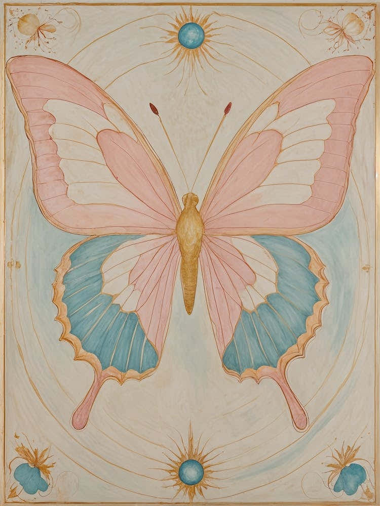 Pink and Blue Butterfly