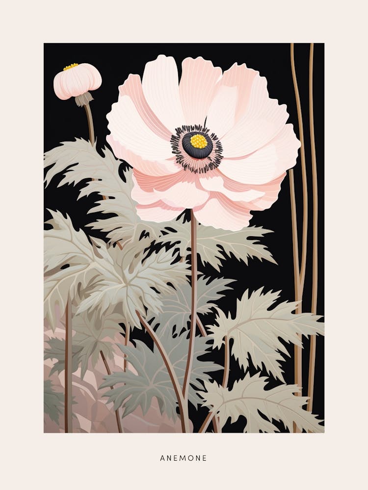 Flower Illustration Anemone 1 Poster