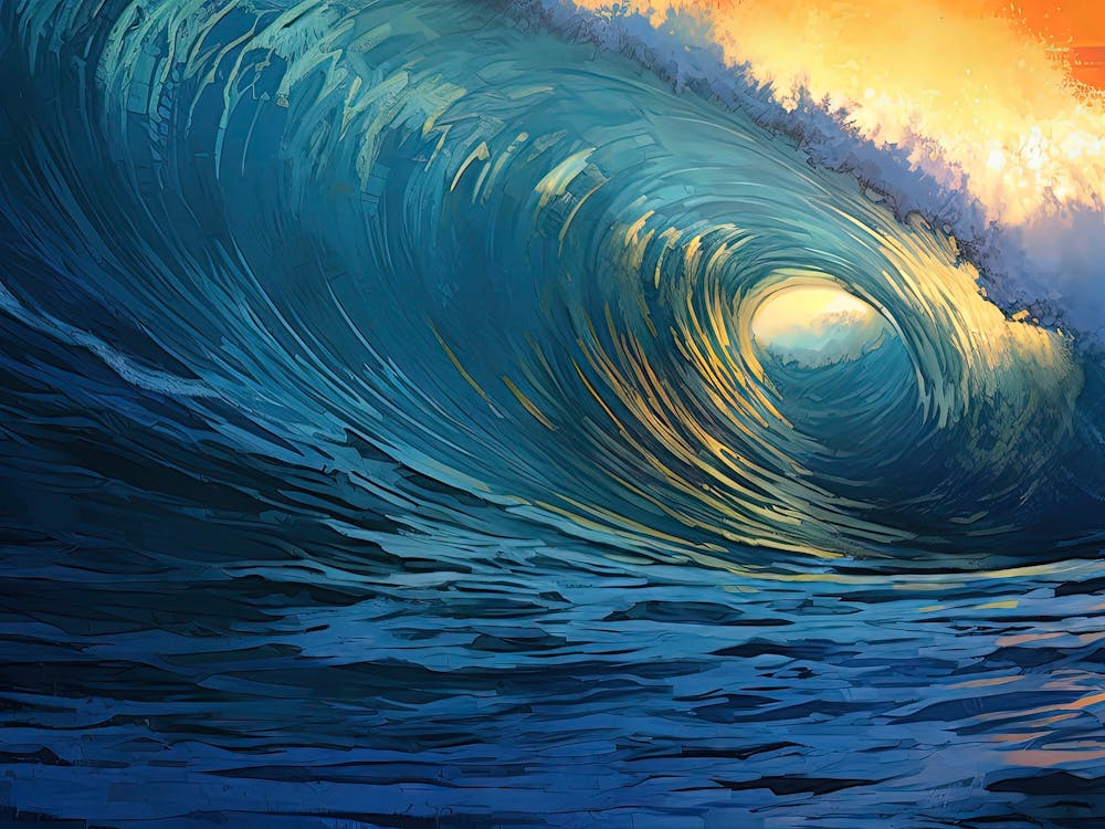 Sunset Ocean Wave