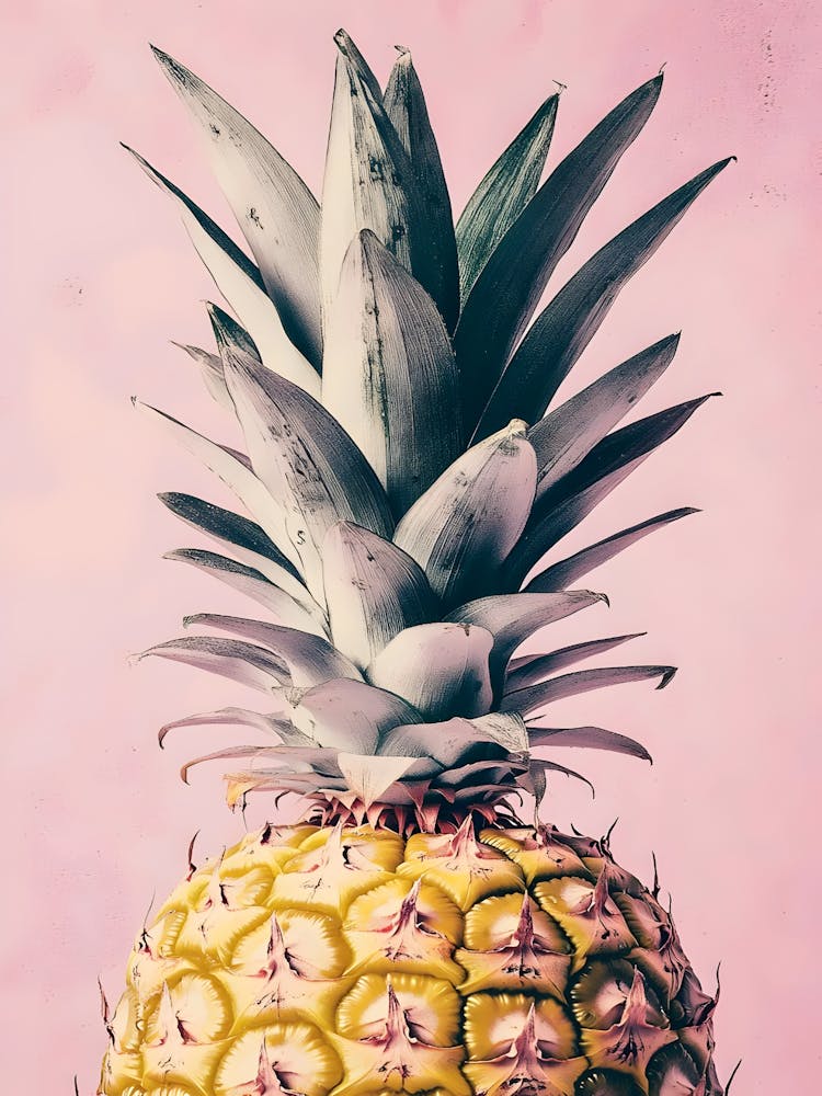 Ananas auf rosafarbenem Hintergrund