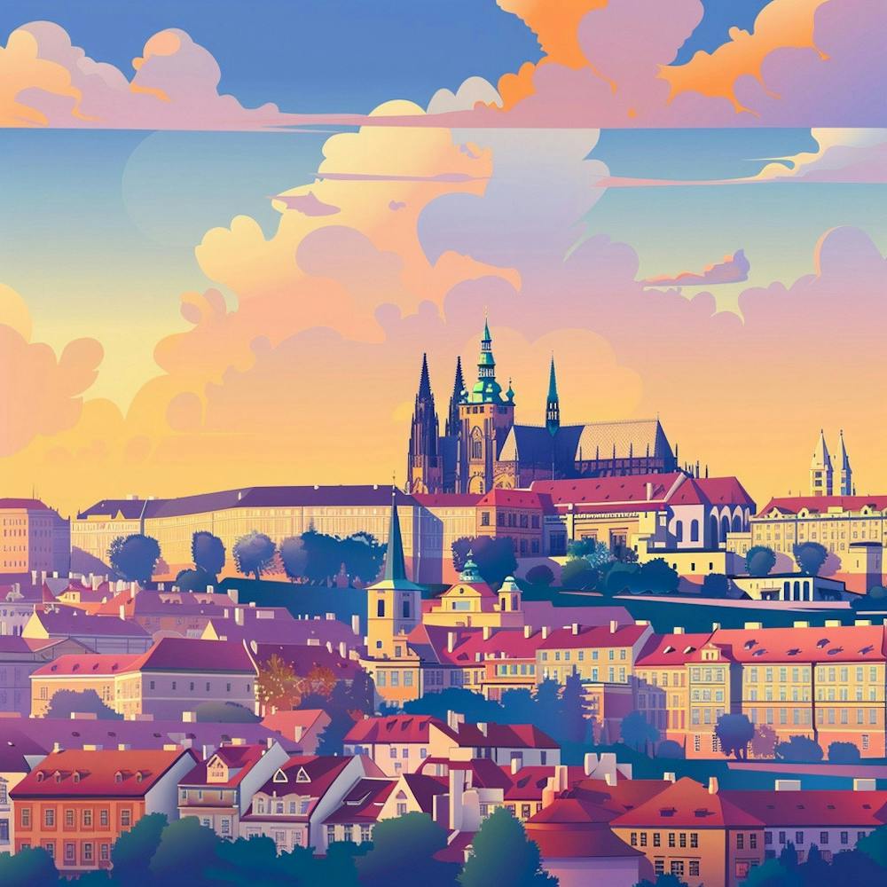 A Prague Castle In Prague Vector Design Illustra 1720028526 3