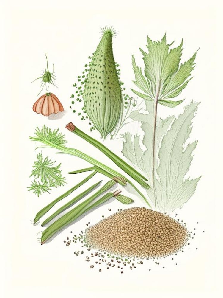 Celery Seeds Spices And Herbs Pencil Illustration 4