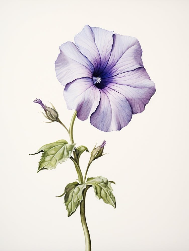 Pressed Flower Botanical Art Petunia 1
