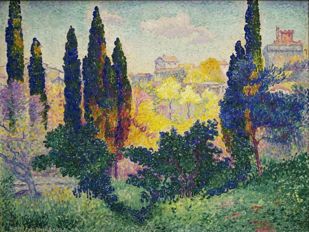 Zypressen in Cagnes, Henri Edmond Cross