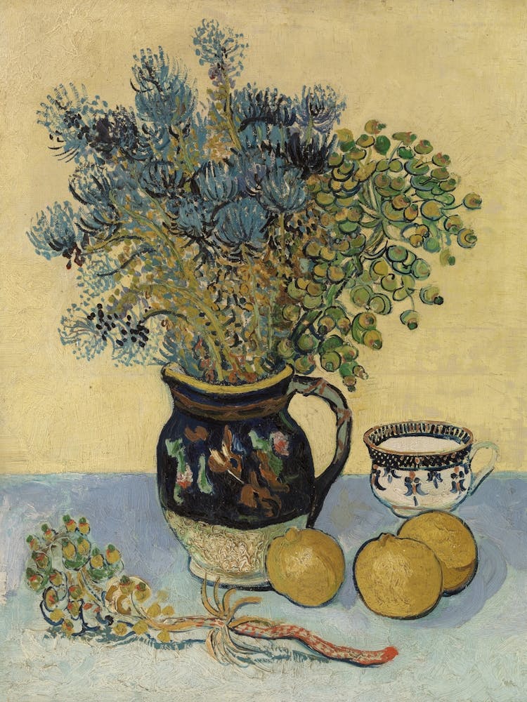 Still Life With Lemons And Flowers