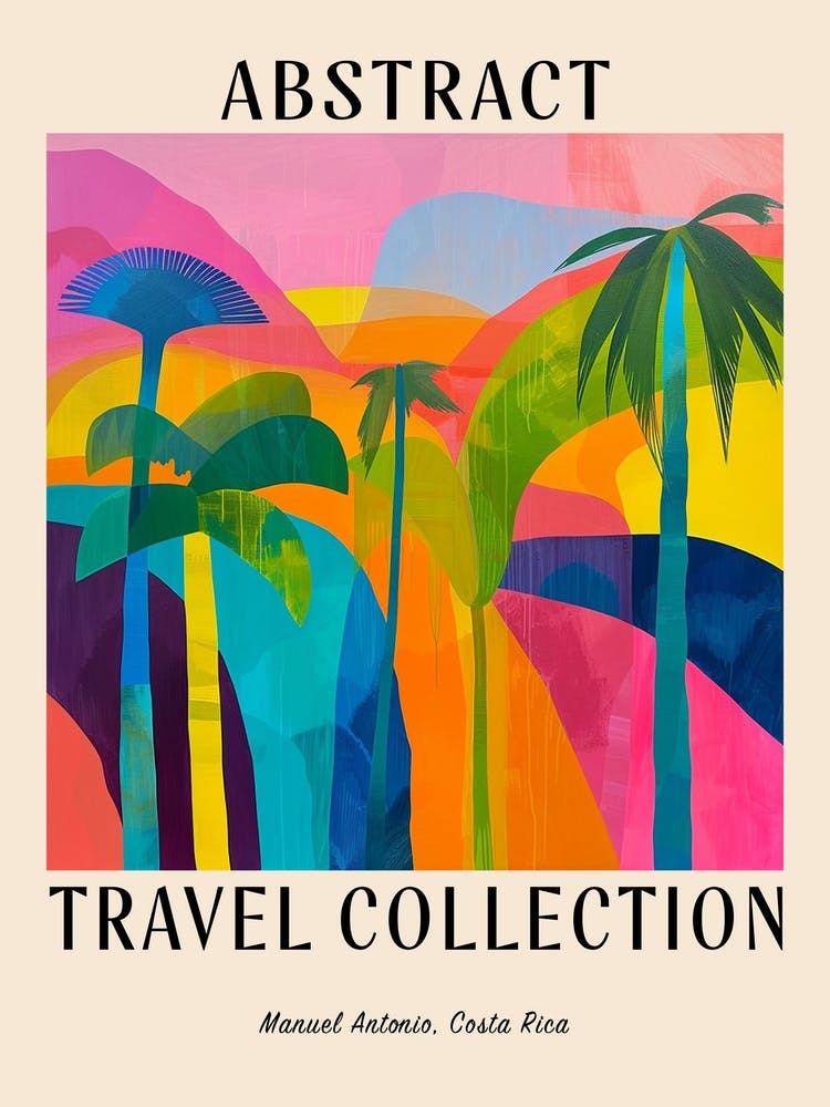 Abstract Travel Collection Poster Manuel Antonio Costa Rica 2