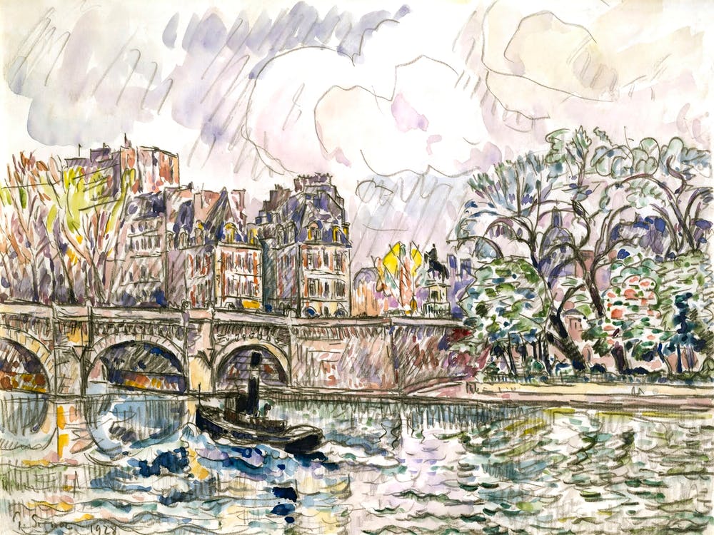 Paris Le Place Dauphine (1928), Paul Signac