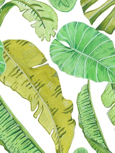 Beautiful Watercolor Tropical Leaves Pattern