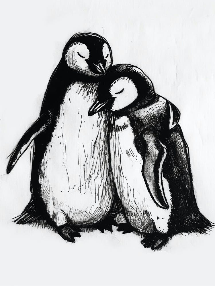Emperor Penguin Snuggling With Their Mate 3