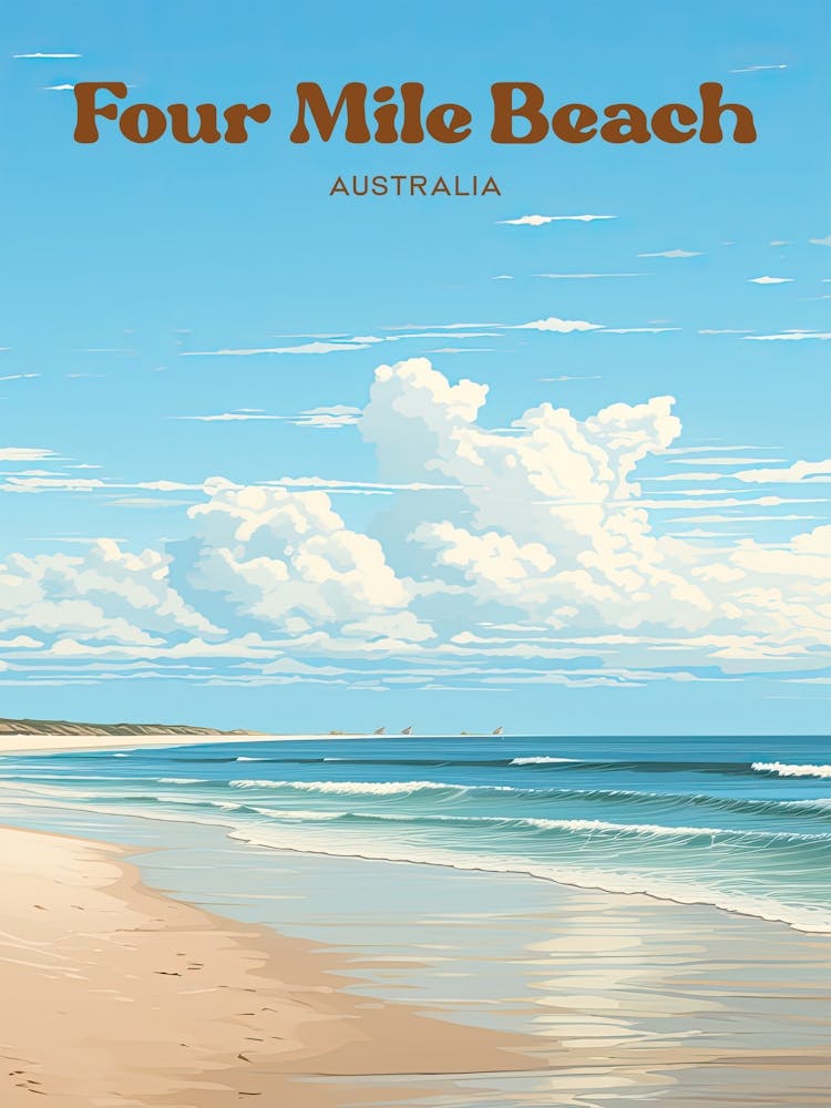 Four Mile Beach Australia Port Douglas Art Illustration