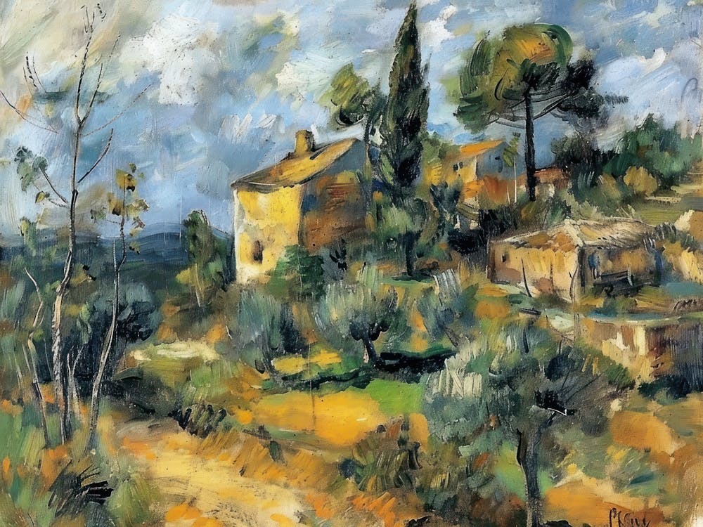 Morning Fields Painting Inspired By Paul Cezanne