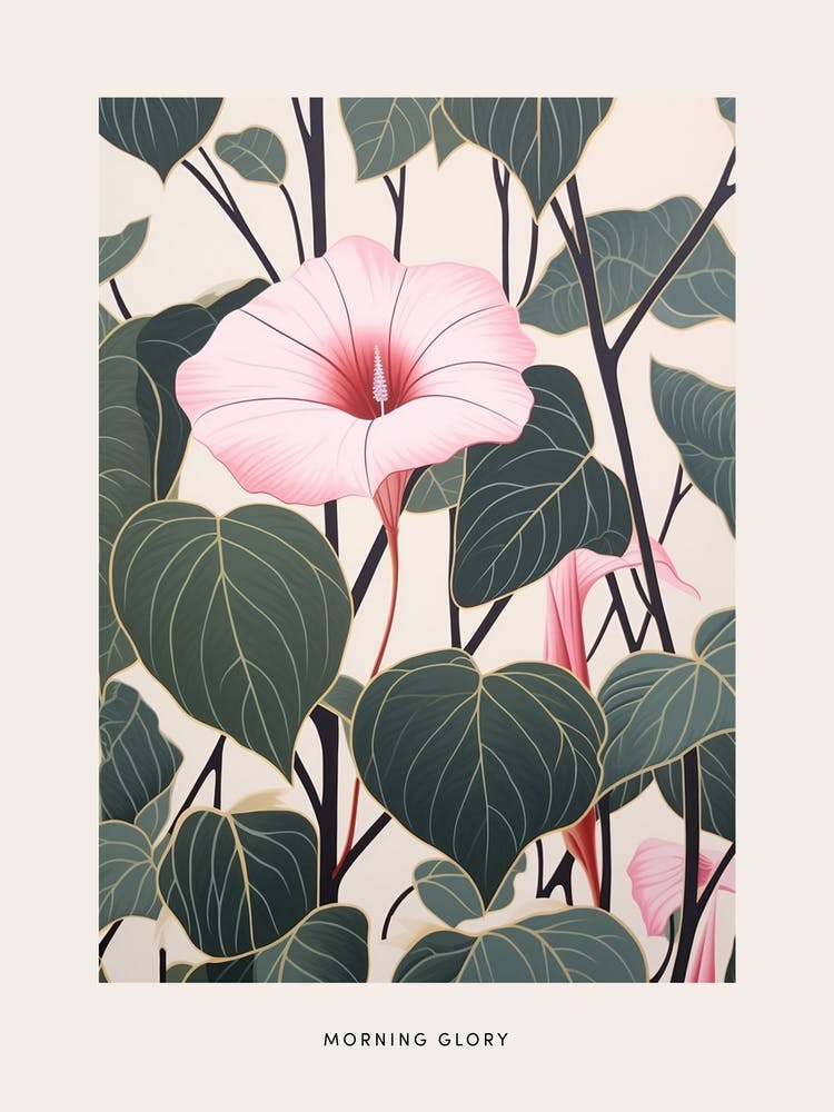 Flower Illustration Morning Glory 6 Poster