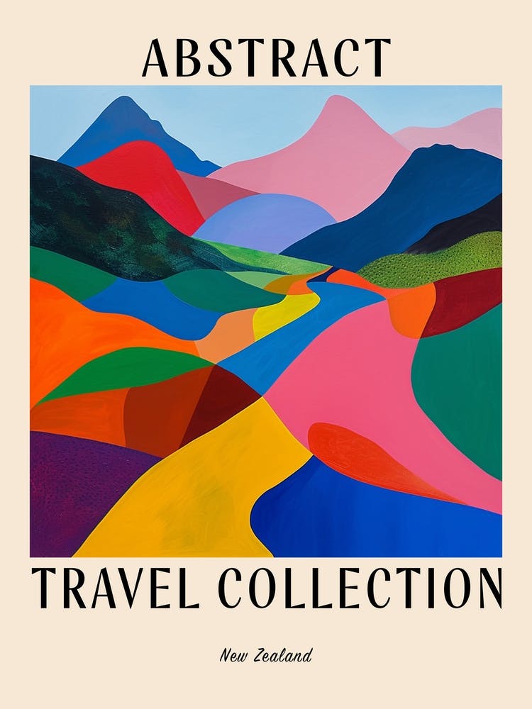 Abstract Travel Collection Poster New Zealand 1