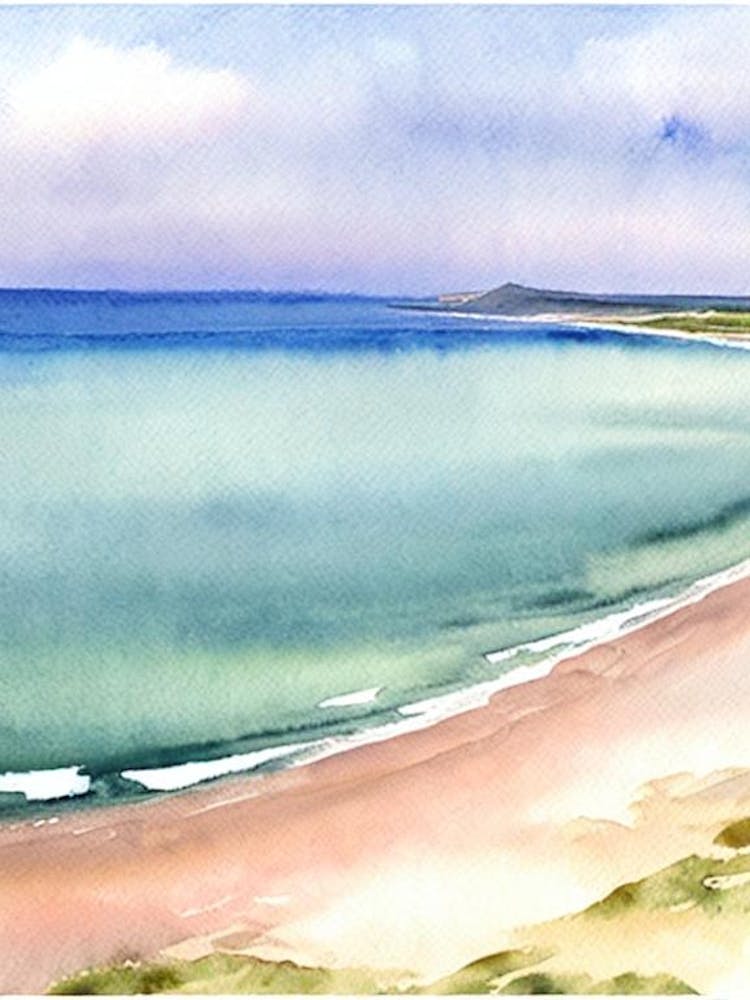 Croyde Bay Beach 2, Devon Watercolour