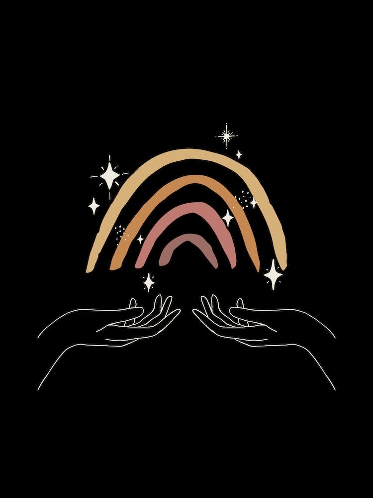 Hands Celestial Rainbow Dark