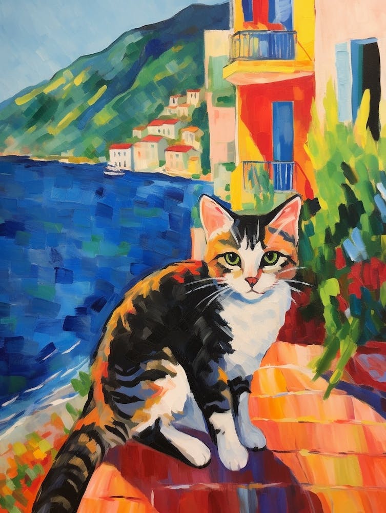 Painting Of A Cat In Budva Montenegro 1