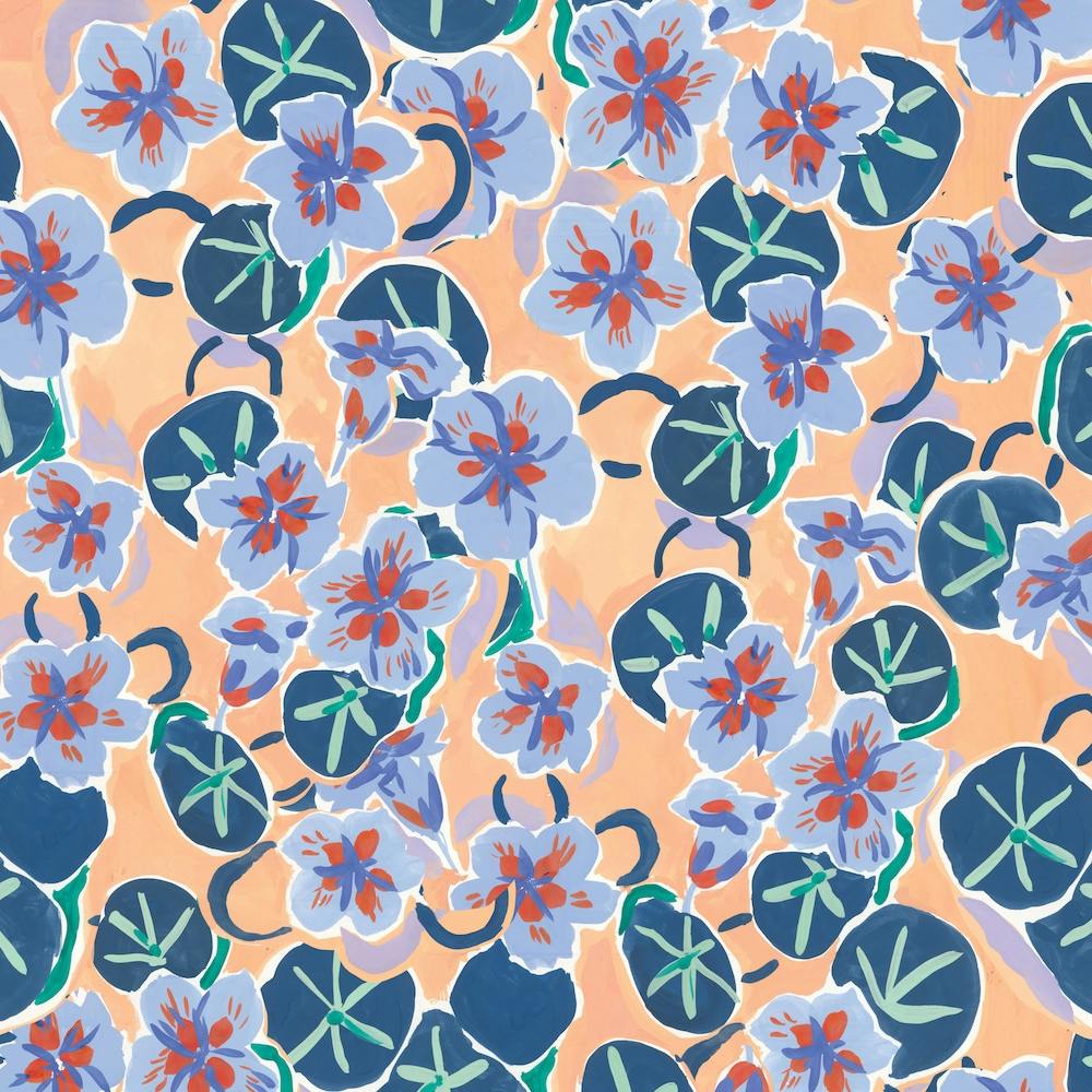 Nasturtium Print Square