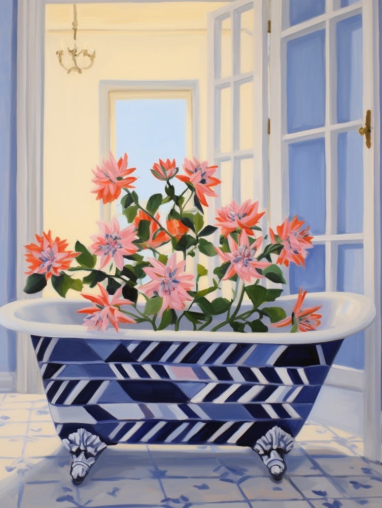A Bathtube Full Of Columbine In A Bathroom 2